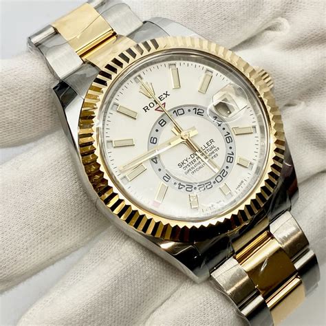 white sky dweller rolex|rolex sky dweller steel price.